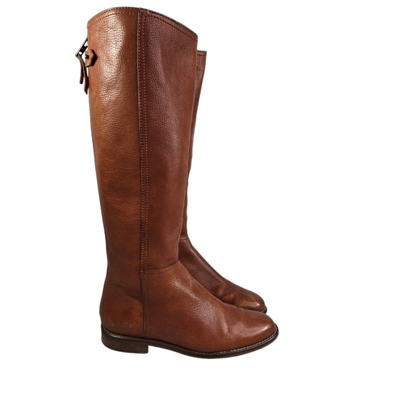 Madewell Sidney brown tall leather low heel equestrian riding boots - Picture 1 of 11